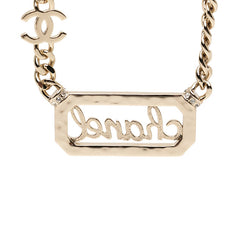 シャネル ヴィンテージ ロゴ ローグ チェーン ネックレス ゴールド メッキ フェイクパール ラインストーン レディース CHANEL 【中古】