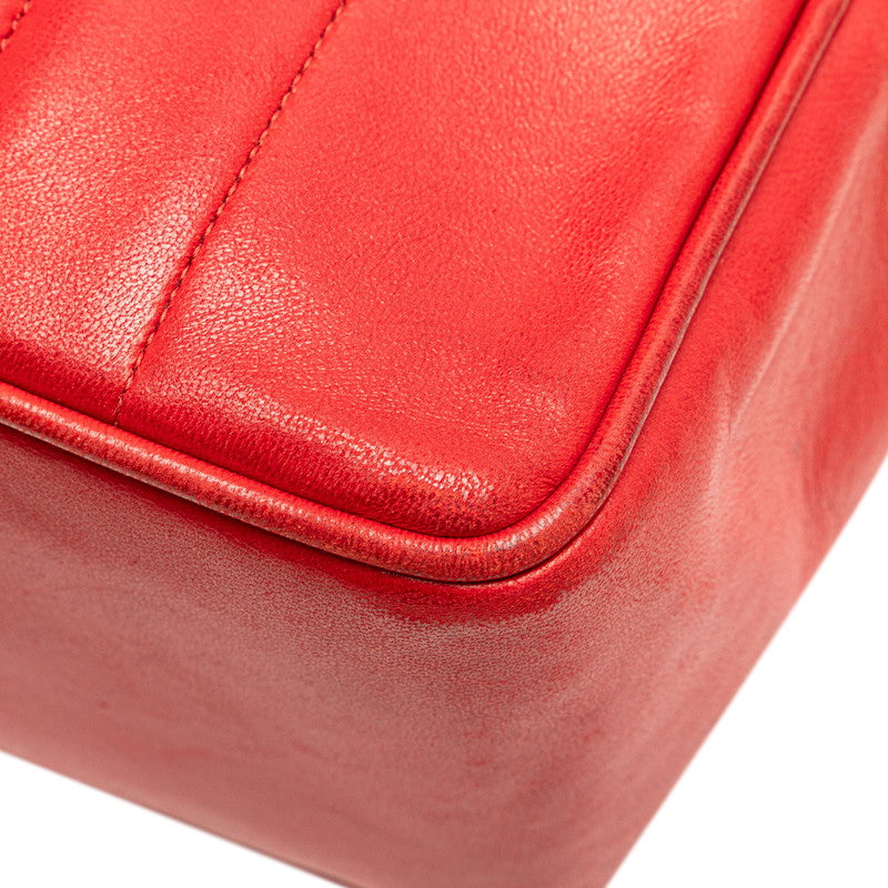 シャネル マドモアゼル ココマーク チェーン ショルダーバッグ ハンドバッグ レッド ラムスキン レディース CHANEL 【中古】