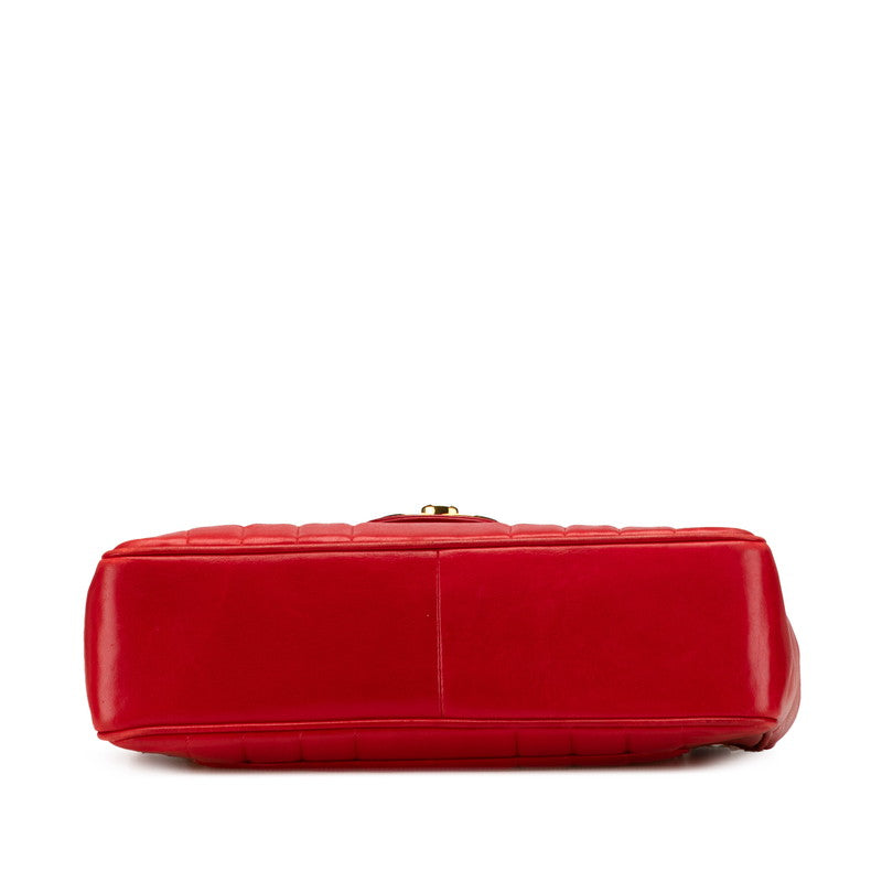 シャネル マドモアゼル ココマーク チェーン ショルダーバッグ ハンドバッグ レッド ラムスキン レディース CHANEL 【中古】