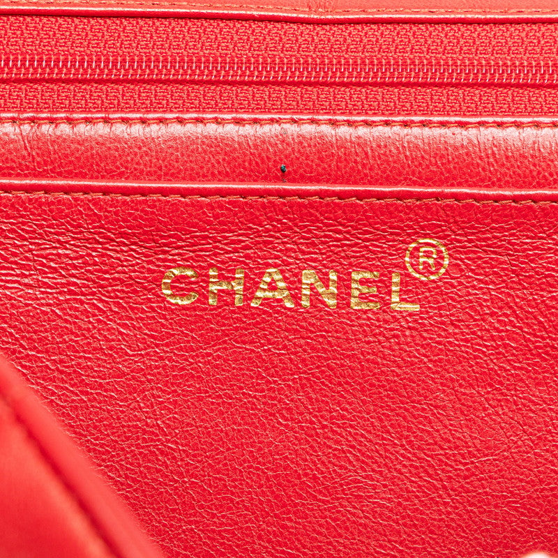 シャネル マドモアゼル ココマーク チェーン ショルダーバッグ ハンドバッグ レッド ラムスキン レディース CHANEL 【中古】