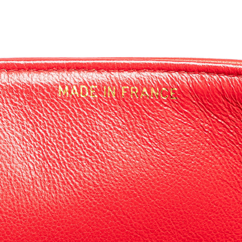 シャネル マドモアゼル ココマーク チェーン ショルダーバッグ ハンドバッグ レッド ラムスキン レディース CHANEL 【中古】