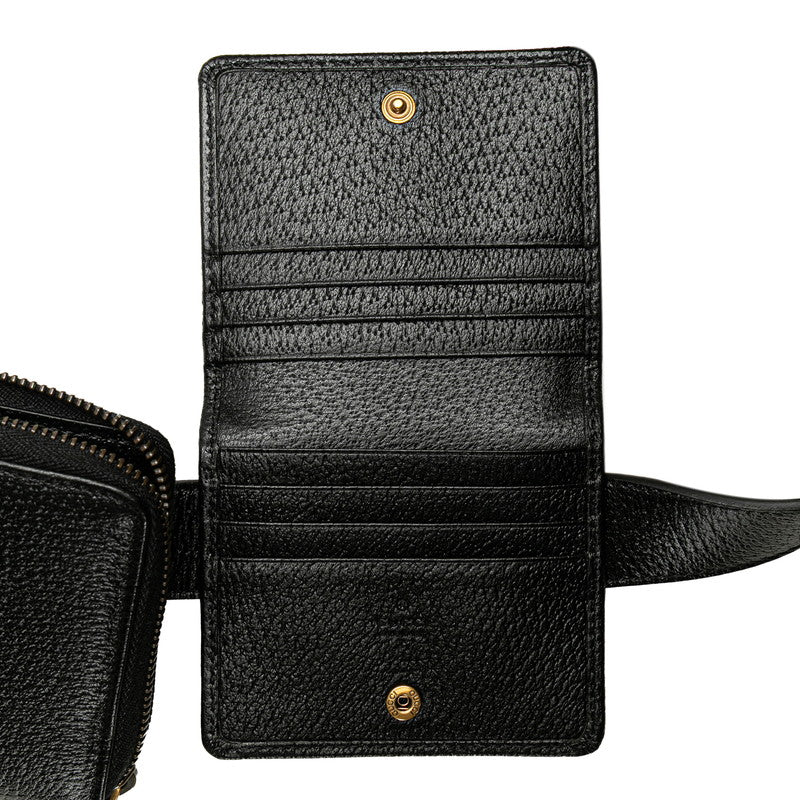 グッチ GGマーモント ベルトバッグ ウエストバッグ 長財布 カードケース 90/36 699304 ブラック レザー メンズ GUCCI 【中古】