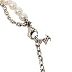 ルイ ヴィトン パール フュージョン ネックレス M01781 シルバー ホワイト メタル フェイクパール レディース LOUIS VUITTON 中古