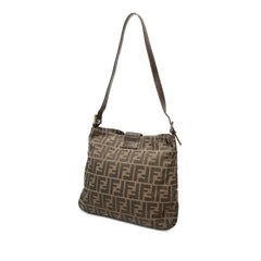 フェンディ ズッカ ワンショルダーバッグ ブラウン キャンバス レザー レディース FENDI 中古