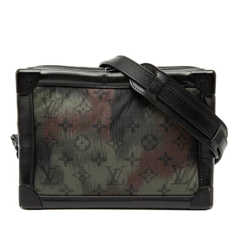 ルイ ヴィトン モノグラム カモフラージュ ソフトトランク ショルダーバッグ M56428 カーキ ブラック ナイロン レザー メンズ LOUIS VUITTON 【中古】