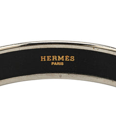 エルメス エマイユ バングル シルバー ブラック メタル レディース HERMES 【中古】
