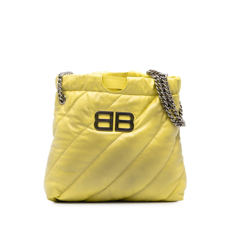 バレンシアガ クラッシュ トートXS チェーン トートバッグ ショルダーバッグ 781796 イエロー レザー レディース BALENCIAGA 中古