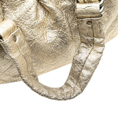 シャネル マトラッセ ココマーク ワイルドステッチ ヴィンテージ加工 ミニ ボストンバッグ ゴールド レザー レディース CHANEL 【中古】