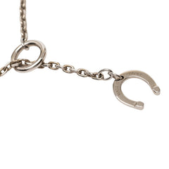 エルメス シュバル ホースモチーフ ペンダント ネックレス シルバー ブラウン メタル ヴェルカニウム レディース HERMES 【中古】