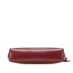 バレンシアガ ロゴ ショルダーバッグ 639497 ワインレッド ホワイト キャンバス レザー レディース BALENCIAGA 【中古】