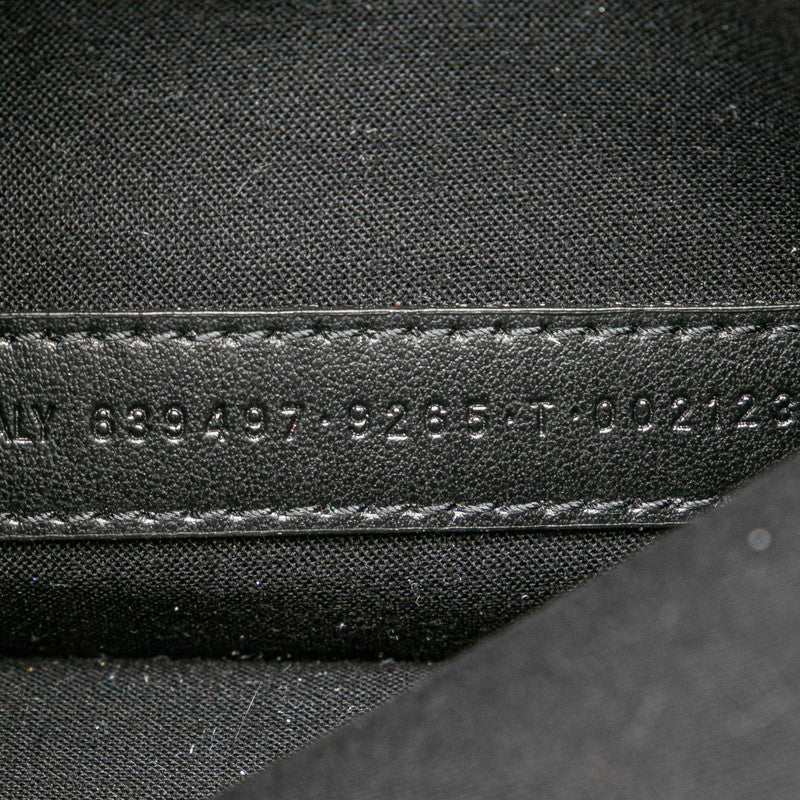 バレンシアガ ロゴ ショルダーバッグ 639497 ワインレッド ホワイト キャンバス レザー レディース BALENCIAGA 【中古】