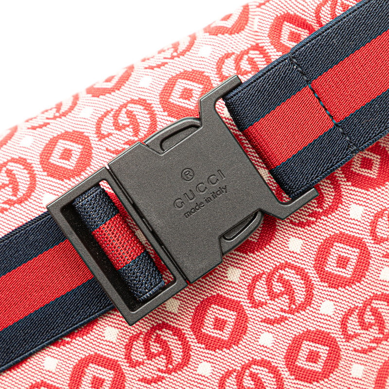 グッチ チルドレンズ スター ボディバッグ ウエストバッグ 502095 レッド キャンバス レディース GUCCI 【中古】