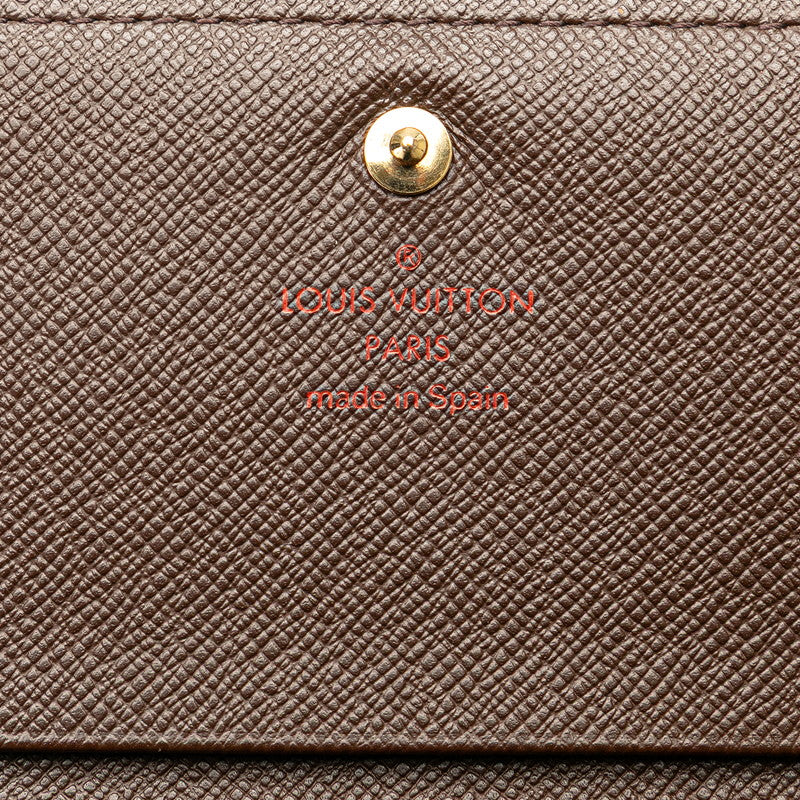 ルイ ヴィトン ダミエ トレゾール 二つ折り財布 N61736 ブラウン PVC レザー レディース LOUIS VUITTON 【中古】