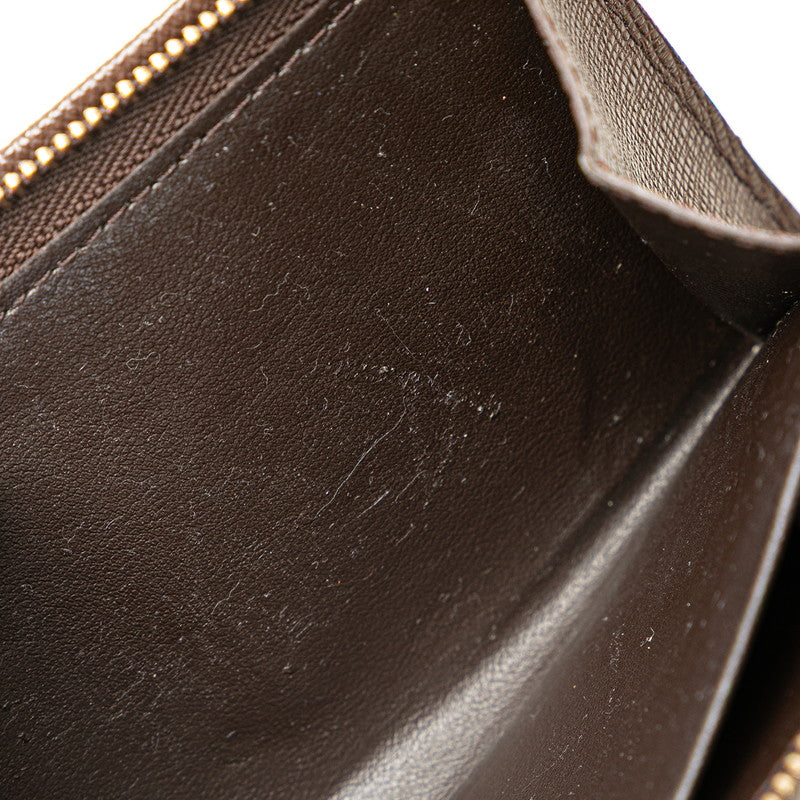 ルイ ヴィトン ダミエ トレゾール 二つ折り財布 N61736 ブラウン PVC レザー レディース LOUIS VUITTON 【中古】