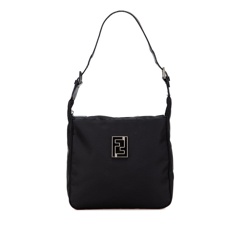 フェンディ FFロゴ ワンショルダーバッグ ハンドバッグ 15328 ブラック ナイロン レザー レディース FENDI 【中古】