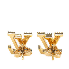 ルイ ヴィトン LV アイコニック ストラス ピアス M00609 ゴールド メッキ ラインストーン レディース LOUIS VUITTON 【中古】