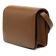 セリーヌ クラシックボックス スモール ショルダーバッグ ブラウン レザー レディース CELINE 【中古】