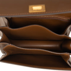 セリーヌ クラシックボックス スモール ショルダーバッグ ブラウン レザー レディース CELINE 【中古】