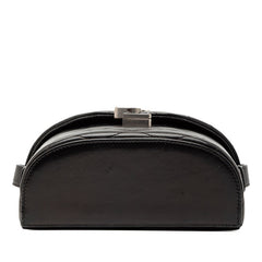サンローラン YSLロゴ ジューン ボックス ショルダーバッグ 710298 ブラック ラムスキン レディース SAINT LAURENT 【中古】