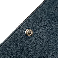 セリーヌ フレーム イブニング チェーン ウォレット ショルダーバッグ ネイビー パープル レザー レディース CELINE 【中古】