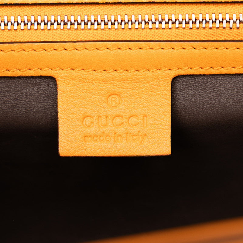 グッチ インターロッキングG チェーン ショルダーバッグ 387604 オレンジ シルバー レザー レディース GUCCI 【中古】