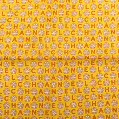 シャネル ロゴ カメリア スカーフ イエロー マルチカラー シルク レディース CHANEL 【中古】
