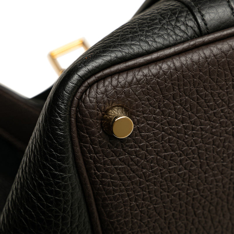 エルメス ピコタンロックPM カザック ハンドバッグ ブラック ブラウン トリヨンクレマンス レディース HERMES 【中古】