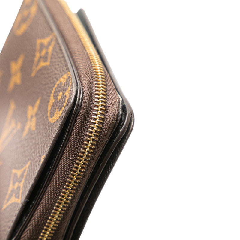 ルイ ヴィトン モノグラム ジャイアント リバース ポルトフォイユ ルー 二つ折り財布 M81461 ブラウン PVC レディース LOUIS VUITTON 【中古】