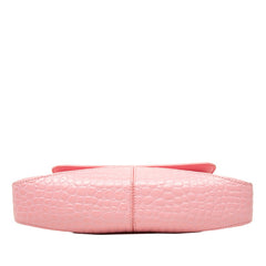 バレンシアガ XX スモール Flap クロコ型押し ハンドバッグ ショルダーバッグ 695645 ピンク レザー レディース BALENCIAGA 【中古】