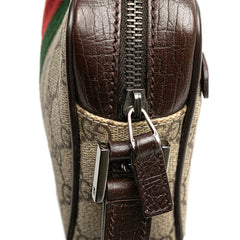 グッチ GGスプリーム シェリーライン ショルダーバッグ 162910 ベージュ ブラウン PVC レザー レディース GUCCI 【中古】