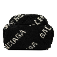 バレンシアガ エブリデイ リュック バックパック 552379 ブラック ホワイト フェイクファー レザー レディース BALENCIAGA 【中古】