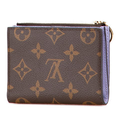 ルイ ヴィトン モノグラム ポルトフォイユ リサ 二つ折り財布 M82415 ブラウン PVC レザー レディース LOUIS VUITTON 中古