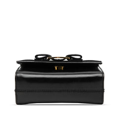 サルヴァトーレフェラガモ ヴァラリボン ミニ チェーン ショルダーバッグ ブラック ゴールド レザー レディース Salvatore Ferragamo 【中古】