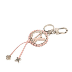 ルイ ヴィトン ポルトクレ ベリー チャーム キーホルダー キーリング M63081 シルバー ピンク メタル レザー レディース LOUIS VUITTON 【中古】