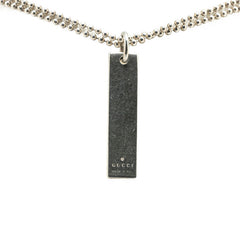 グッチ プレート ダブルチェーン ネックレス SV925 シルバー レディース GUCCI 【中古】