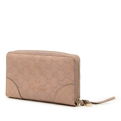 グッチ グッチシマ ラウンドファスナー 長財布 323397 ベージュ系 レザー レディース GUCCI 【中古】