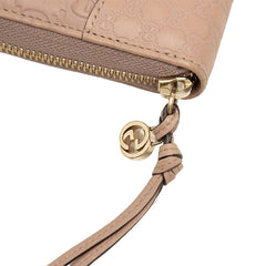 グッチ グッチシマ ラウンドファスナー 長財布 323397 ベージュ系 レザー レディース GUCCI 【中古】