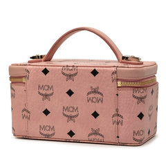 エム シー エム ヴィセトス ロゴグラム ハンドバッグ ショルダーバッグ 2WAY ピンク PVC レザー レディース MCM 【中古】