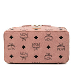 エム シー エム ヴィセトス ロゴグラム ハンドバッグ ショルダーバッグ 2WAY ピンク PVC レザー レディース MCM 【中古】