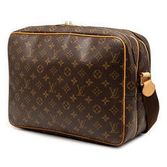 ルイ ヴィトン モノグラム リポーターGM 斜め掛け ショルダーバッグ M45252 ブラウン PVC レザー レディース LOUIS VUITTON 【中古】