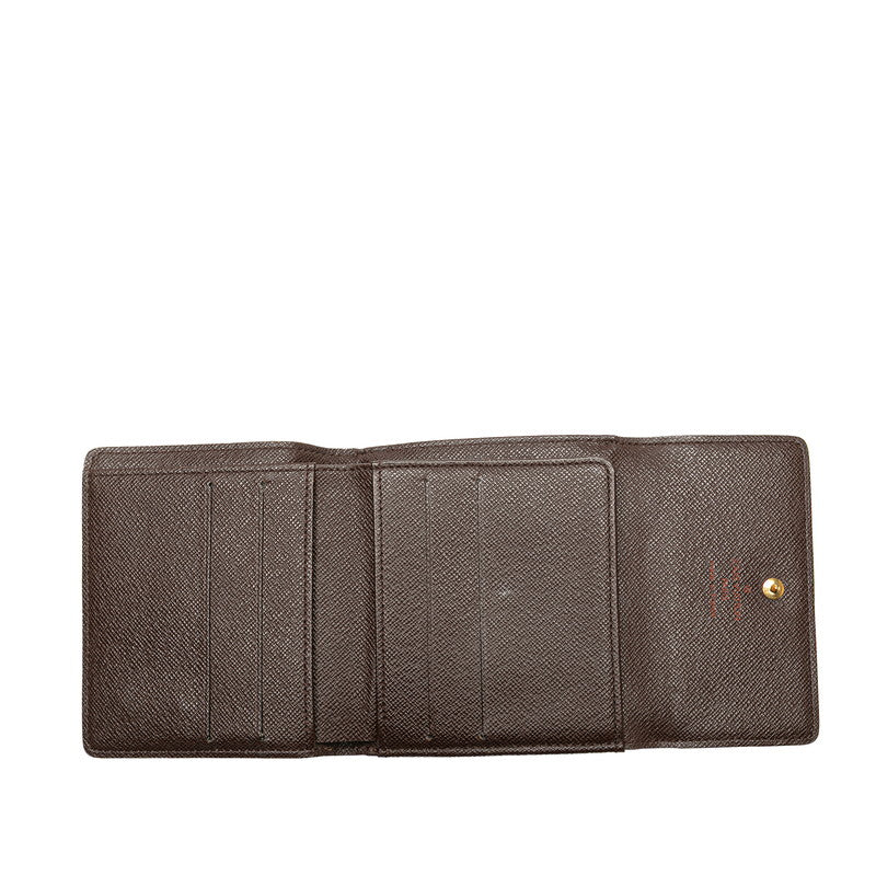 ルイ ヴィトン ダミエ ポルトフォイユ エリーズ 二つ折り財布 N61654 ブラウン PVC レザー レディース LOUIS VUITTON 【中古】