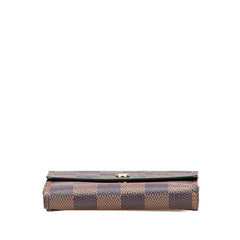 ルイ ヴィトン ダミエ ポルトフォイユ エリーズ 二つ折り財布 N61654 ブラウン PVC レザー レディース LOUIS VUITTON 【中古】