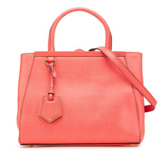 フェンディ プチトゥージュール ハンドバック ショルダーバッグ 2WAY 8BH253 オレンジ ピンク レザー レディース FENDI 【中古】