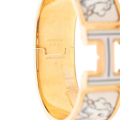 エルメス クリッククラックH PM ペガサス ブレスレット バングル ゴールド マルチカラー メッキ レディース HERMES 【中古】
