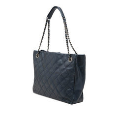 シャネル マトラッセ トートバッグ ブルー キャビアスキン レディース CHANEL 【中古】