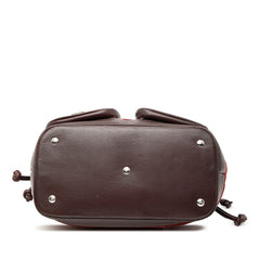 ロエベ アナグラム ハンドバッグ ワインレッド ボルドー レザー スウェード レディース LOEWE 【中古】