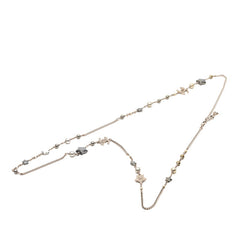 シャネル ココマーク スター 星 ロングネックレス シルバー メタル フェイクパール レディース CHANEL 【中古】