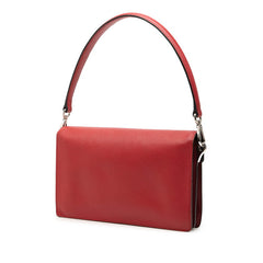 プラダ サフィアーノ ハンドバッグ 2WAY 斜め掛け ショルダーバッグ ワンショルダー レッド レザー レディース PRADA 【中古】