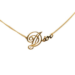 ディオール ロゴ ペンダント ネックレス ゴールド メッキ レディース Dior 【中古】