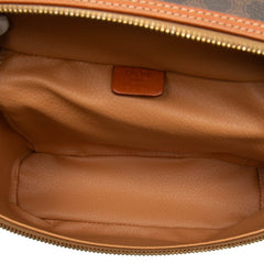 セリーヌ マカダム ハンドバッグ バニティバッグ ブラウン PVC レザー レディース CELINE 【中古】